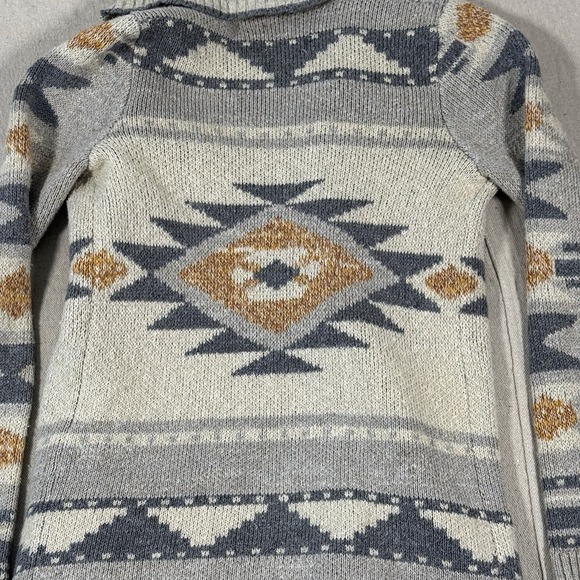 Lucky Brand Southwestern Aztec Cardigan Sweater Womens Small Open Front Boho - Picture 7 of 7